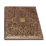A Victorian boulle work blotter: initialled, of rectangular outline,