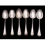 A set of three George III silver Old English patter tablespoons, maker Charles Hougham, London,