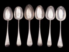 A set of three George III silver Old English patter tablespoons, maker Charles Hougham, London,