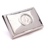 A Peruvian sterling silver box, stamped marks: of rectangular outline,