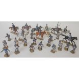 A collection of 35mm white metal painted Napoleonic figures: includes Prussian infantry, cavalry,