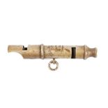 A Metropolitan double ended Police whistle by J Hudson & Co, Ltd.