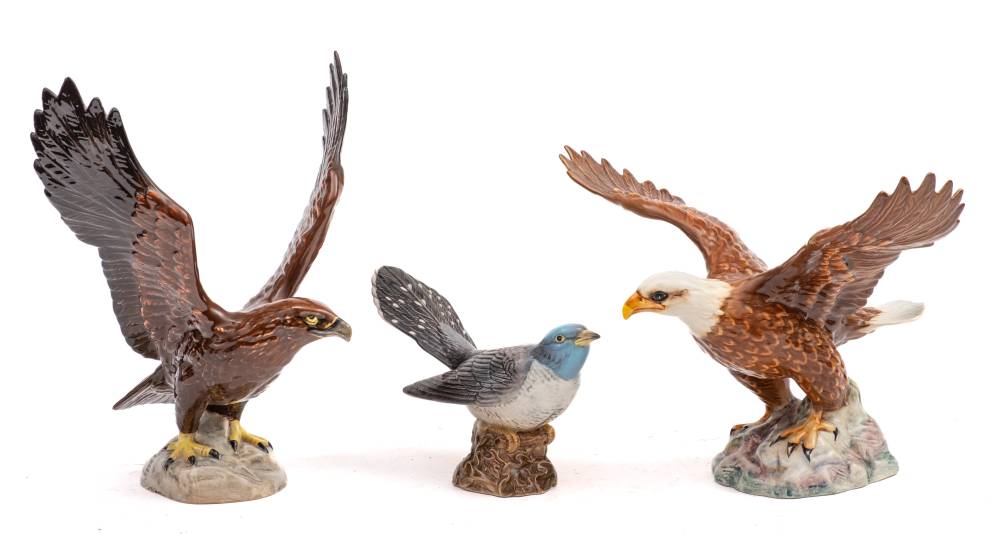 Three Beswick birds: comprising a Golden Eagle under gloss,