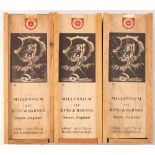 Three cased bottles of King & Barnes Millennium Ale: in stamped wooden cases as per title (two