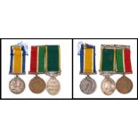 A WWI Pair to Stanley J Salter: comprising War Medal and Mercantile War Medal together with George