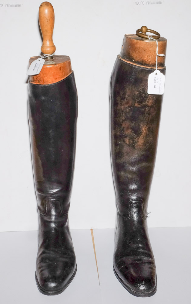 A pair of Tom Hill black leather riding boots with trees: and one other pair of black leather - Image 3 of 4