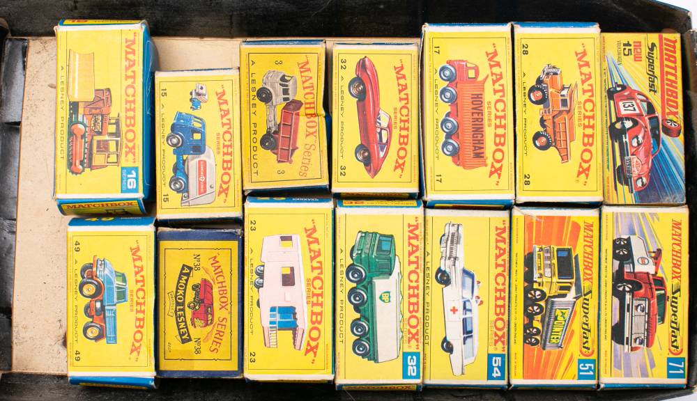 Lesney Matchbox. A boxed group of eight vehicles: including No.