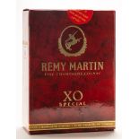 A bottle of Remy Martin XO Special Fine Champagne Cognac,