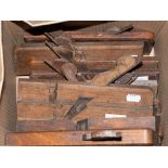 A group of ten beech moulding planes: various makers including Sims, C Hewitt,