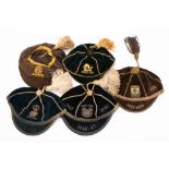 Thomas Crawford Barras (1926-1996) Three gilt embroidered rugby caps: one for The Royal Navy dated