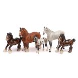 Five Beswick horses: comprising Champion Burnham Beauty under matt, Appaloosa stallion,