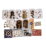 A collection of mixed coins and coinage: including Crowns to farthings with 1988 Russian proof set.