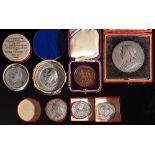 1897 Jubilee large (55mm) silver boxed medallion: with smaller (Jubilee) head 1897 medallion,