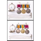 A WWI trio to '27151 Cpl A M Weaver RA': War Medal, Victory Medal and GRV Army LSGC Medal,