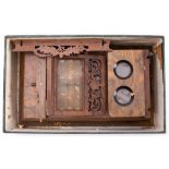 A late Victorian rosewood tabletop stereoscopic/magnifier: with inscribed presentation plaque to