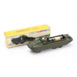 French Dinky Military 825 DUKW Amphibious Vehicle: drab green with painted driver figure,
