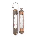 A copper and brass brewing thermometer by Joseph Long Ltd, London,
