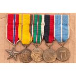 A group of five American miniature medals: includes WWII Bronze Star,