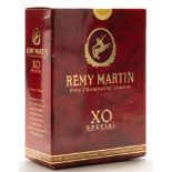 A bottle of Remy Martin XO Special Fine Champagne Cognac,