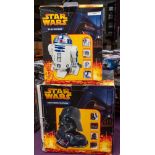 A Star Wars Darth Vader telephone in original box: together with a Star Wars R2D2 telephone in