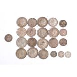 A group of pre 1920 British coins: including half crowns 1906/08/11/14/15(x3) and 16.