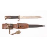 A German KS98 style dress bayonet by Weyersberg Kirschbaum & Cie: the straight fullered blade with