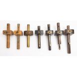 A group of seven various mortice gauges: including one by Marples & Son (7)