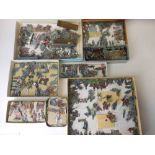 A collection of painted metal flats: depicting the Swiss Army through the ages, includes artillery,