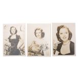 Shirley Temple (1928-2014) Three signed portrait photographs circa 1940s: each signed and