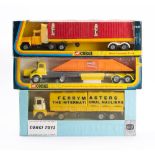 Corgi boxed group of lorries: 1102 Crane Fruehauf Bottom Dumper with Berliet cab unit in window box,