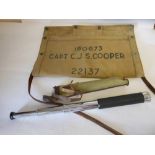 A British army issue canvas map case: together with a non regulation three drawer telescope in
