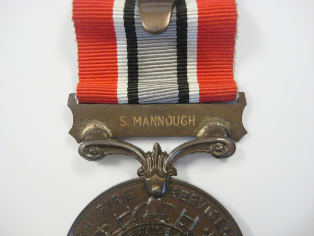 A George VI Special Constabulary LSGC Medal 'Sidney Mannouch': together with a silver British Fire - Image 2 of 5