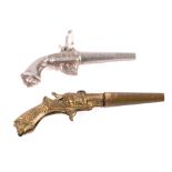 An Elizabeth II silver miniature flintlock pistol watch fob, maker Edmund Kaszewski, London 1988:,