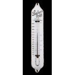 An enamel advertising thermometer for 'Stephens Inks' by Ralph & Jordan, Bilston,