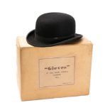 A black felt bowler hat by Gieves, London, 59cm, in original box.