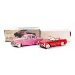 A Chinese tinplate Chevrolet Corvette C1: red with white interior,