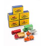 Matchbox Regular Wheels. A boxed group of five commercial vehicles: No.