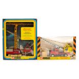 Corgi 1154 Mack-Priestman Crane Truck: red, black and yellow in window box,