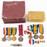 A WWI group of four 'SE-8574 Sjt W H Paddon' 1914-15 Star, war Medal,