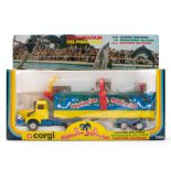 Corgi 1164 Berliet 'Dolpinarium' Truck and Trailer: blue and yellow with orange cab light,