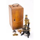 A compound microscope by E Leitz, Wetzar: No.