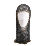 A collection of chain mail balaclava helmets: (x4)