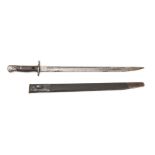A British Army 1907 pattern bayonet by Wilkinson: the straight fullered blade with remains of