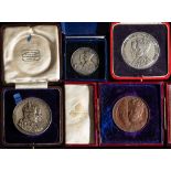 International Regatta 1937 Britannia Benzie Cowes silver medallion: with 1907 Visit To Cardiff