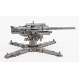 A diecast scale model of a German 88mm Flak gun: unsigned,