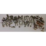 A collection of 27mm flat figures: depicting the French Army 1939-40, includes cavalry, infantry,