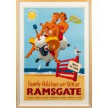 After Edward Lander' 'Family Holidays are Fun at Ramsgate': single sheet poster, 75 x 50cm ,