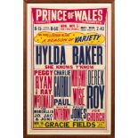 A mid 20th century theatre poster for 'Prince of Wales Theatre, Coventry.