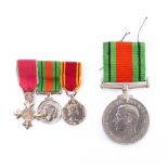An O.B.E. miniature group of three medals: includes O.B.