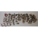 A collection of painted metal flats: depicting the Napoleonic French army, includes infantry,